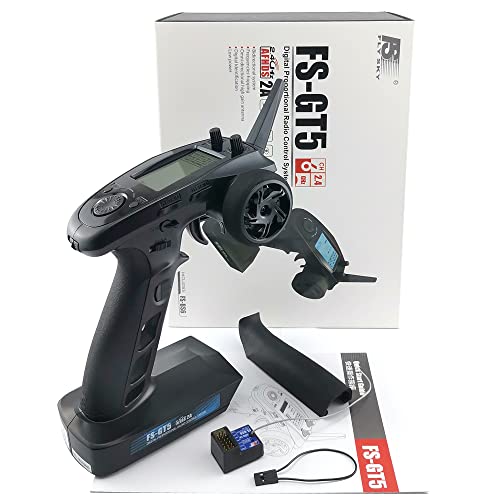 DTXMX FS-GT5 6CH Transmitter W/FS-BS6 Receiver for RC Car and Boat Flysky | Gyro RX | 20-model memory TX | FLYSKY 2.4GHz AFHDS2A system