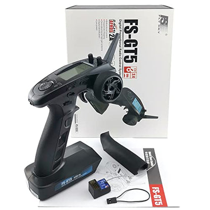 DTXMX FS-GT5 6CH Transmitter W/FS-BS6 Receiver for RC Car and Boat Flysky | Gyro RX | 20-model memory TX | FLYSKY 2.4GHz AFHDS2A system