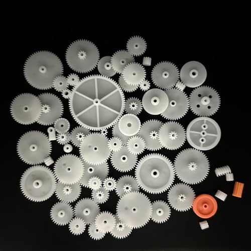 64PCS Module 0.5 Plastic Gears Single Gear Reduction Gear Small Motor Gears for DC Motor RC Car Truck Robot Helicopter DIY Model Toy Gear Replacement Part