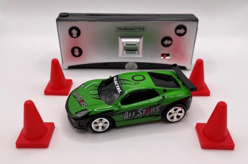 Mini RC 1:58 Scale Small Pocket Portable Micro Racing Car Can Miniature Coke Can Upgraded 2.4G Wireless Radio Remote Control for Multi-Users (Qty. 1 = 1 Can) (Green) - color: Green