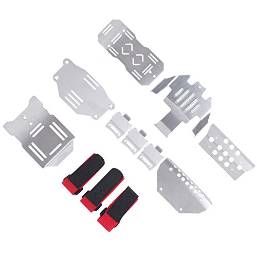 Stainless Steel RC Chassis Protector Plate Heavy Duty Underbody Guard Skid Plate for TRX6 G63 6X6 1 10 Scale Model Car Accessories Silver 8 Piece Set