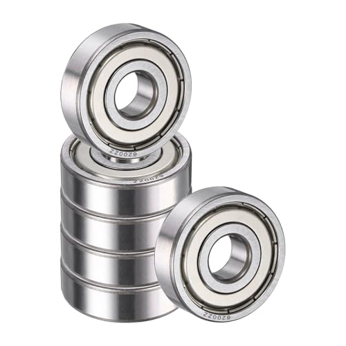 uxcell 6 Pack 6200ZZ Deep Groove Ball Bearings, 10x30x9mm Chrome Steel Double Shield Bearing for Electric Motor, Home Appliances, Garden Machinery, (ABEC5) - size: 6200ZZ