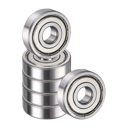 uxcell 6 Pack 6200ZZ Deep Groove Ball Bearings, 10x30x9mm Chrome Steel Double Shield Bearing for Electric Motor, Home Appliances, Garden Machinery, (ABEC5) - size: 6200ZZ