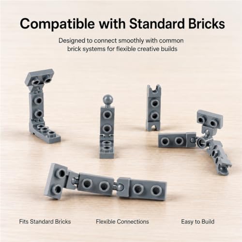 Connector Ball Joints Socket Plate - 250pcs Bricks Bulk Parts and Pieces, 1x1 1x2 Tow Ball and Ball Socket Building Block Dark Gray - color: Dark Gray