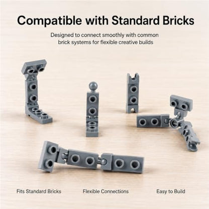 Connector Ball Joints Socket Plate - 250pcs Bricks Bulk Parts and Pieces, 1x1 1x2 Tow Ball and Ball Socket Building Block Dark Gray - color: Dark Gray