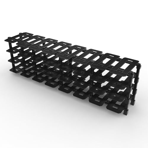 Modular Rack for LEGO Speed Champions (4 high x 8 wide (32 Car)) | Racing Garage Inspired Design - The display system that grows with your collection - size: 4 high x 8 wide (32 Car)