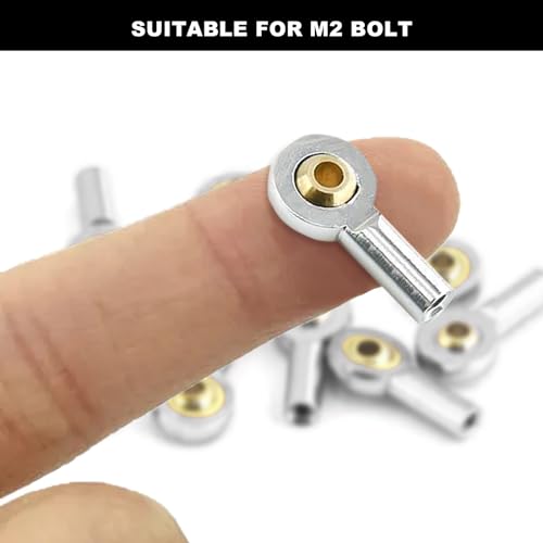 kingsea 10 Pcs Steering Linkage Tie Rod End M2 Ball Joint Linkage Tie Rod End for RC Car Boat Truck, White - color: White