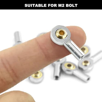 kingsea 10 Pcs Steering Linkage Tie Rod End M2 Ball Joint Linkage Tie Rod End for RC Car Boat Truck, White - color: White