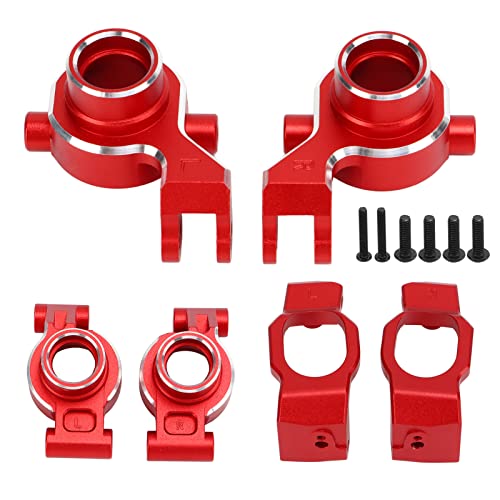 RC Rear Axle Seats, Durable Minimizes Backlash Friction Aluminum Alloy C Hub Set for 1/10 Scale RC Trucks Off-Road Racing Hobbyists - color: Red