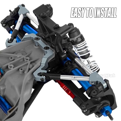 RC Front Tie Rods with Stabilizer Upgrades Part for 1/10 Slash 4X4 LCG,Alloy Aluminium Front Positive and Negative Teeth Pull Rod + Fixed Code Combination-Set,Titanium - color: Titanium - (Front Tie Rods)