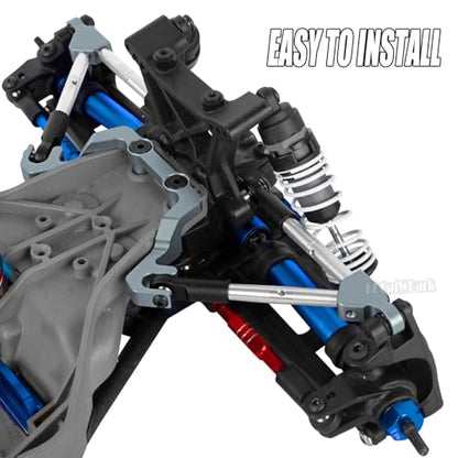 RC Front Tie Rods with Stabilizer Upgrades Part for 1/10 Slash 4X4 LCG,Alloy Aluminium Front Positive and Negative Teeth Pull Rod + Fixed Code Combination-Set,Titanium - color: Titanium - (Front Tie Rods)