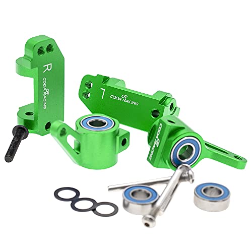 RC Alloy Caster Block&Steering Blocks for Traxxas 1/10 2WD Slash, Stampede, Rustler, Nitro Slash-Replaces Part 3736 3632 - color: Green