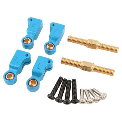 2 Pieces H14BM Upgrade Steering Linkage RC Car Accessories Adjustable Pull Rod Linkages Arm Tie Rod,Replacement Spare Parts for 1/14 Scale H14BM 14210 JC14EP HP474 HP141S Trucks (Blue)