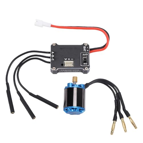 RiToEasysports Brushless Motor and ESC Combo, Aluminum Alloy FOC Sensorless RC Crawler Motor Set 5000KV 25A, Low Speed Linear Control 1 30 RC Crawler Truck Drivers