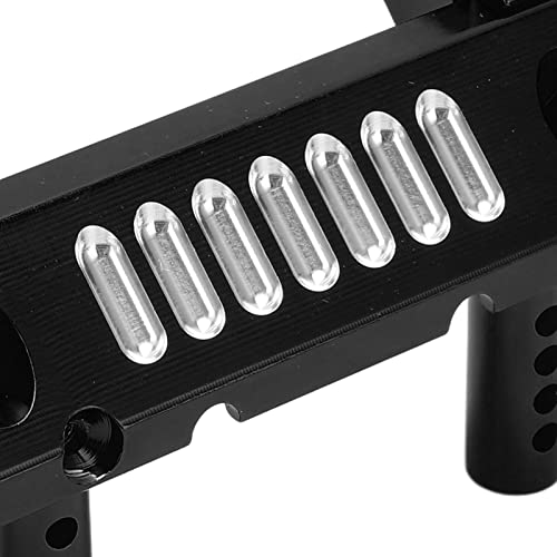 Front Bumper Aluminum Alloy Crawler Bumper RC Car Accessory with LED Light Hole for Axial 1/6 for SCX6 Car RC Car Upgrade Part (Black) - color: Black