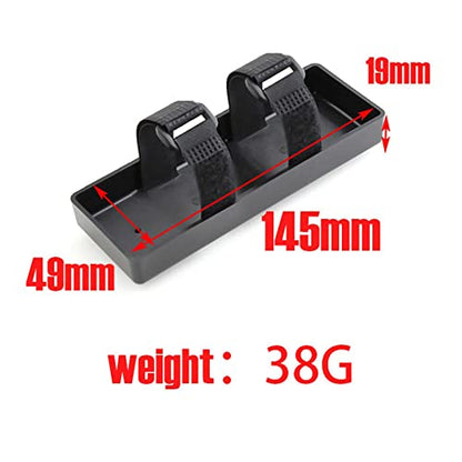 RC Model Car Plastic Battery Box Tray Bracket with Antiskid Tie Straps for 1/8 1/10 RC Crawler Car SCX10 D90 TRX4 Accessories (Black)