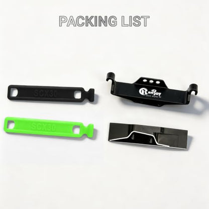 Aluminum Battery & ESC Receiver Trays w/2pcs Straps for 1/30 Axial SCX30 | Battery & ESC Side Plate Mount Set for RC Crawler Upgrade (Straps: 1 Black + 1 Green) - color: 1pcs Black & 1pcs Green Straps