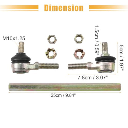 ACROPIX 25cm 9.84" Steering Tie Rod End Tie Rod Link Fit for 50cc 70cc 90cc 110cc 125cc 150cc ATV Quad Four Wheeler with Ball Joint Accessories - Pack of 2 - size: 250mm