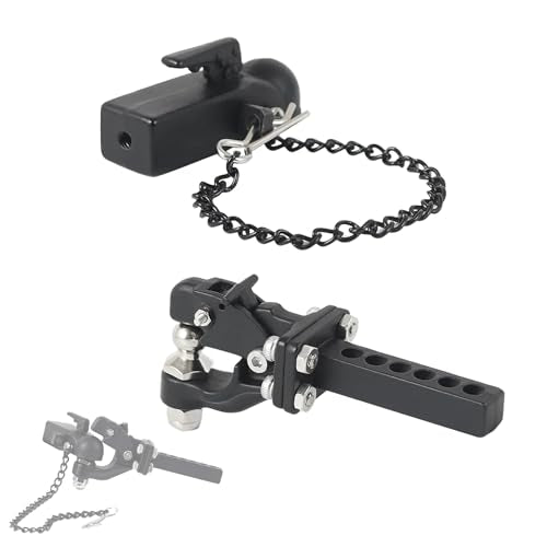 AMK 1/10 Scale RC Trailer Hitch Tow Hook, RC Trailer Hitch Receiver for RC Crawler Redcat GEN 8 Scout II CC01 TF2 TRX4 Axial SCX10 90046 (Complete Set) - color: Complete Set