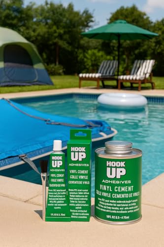 Adhesives Vinyl Contact Cement, Glue Waterproof, Fast-Drying Repair Adhesive for Pools, Inflatables, PVC, Air Mattresses, PVC Pipes, Tarps, Boats, Rafts, Upholstery Strong Bond, Cement 32 OZ - size: 32 oz