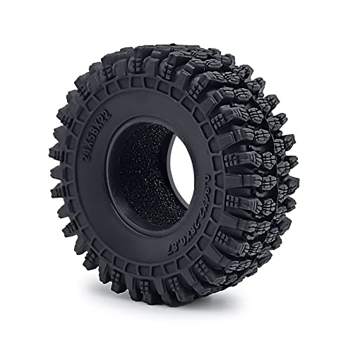 RCHUBAM 4PCS 1.0" Crawler Tires Micro Rubber Tires for 1/18 TRX4M Axial 1/24 SCX24 Deadbolt Bronco RC Crawler Car (B-58mm) - color: B-58mm