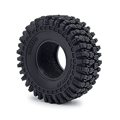 RCHUBAM 4PCS 1.0" Crawler Tires Micro Rubber Tires for 1/18 TRX4M Axial 1/24 SCX24 Deadbolt Bronco RC Crawler Car (B-58mm) - color: B-58mm