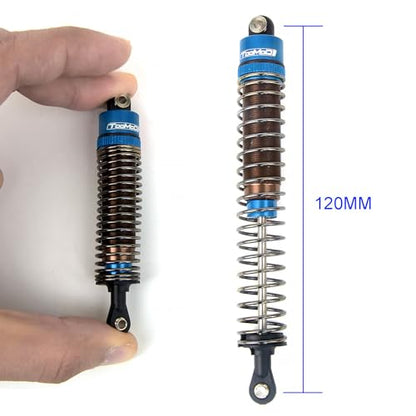 120MM Oil Shock Absorbers Upgrade Compatible with 1/10 RC Crawlers | Fits TRX4 / Axial SCX10 / D90 - Oil Damper Upgrade - Blue - color: Blue