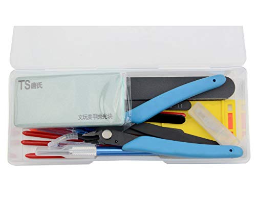 Professional 20 PCS Model Tools Kit Modeler Basic Tools Craft Set Hobby Building Tools Kit for Gundam Car Model Building Repairing and Fixing(I)
