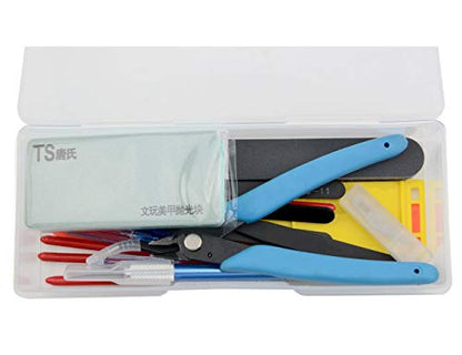 Professional 20 PCS Model Tools Kit Modeler Basic Tools Craft Set Hobby Building Tools Kit for Gundam Car Model Building Repairing and Fixing(I)