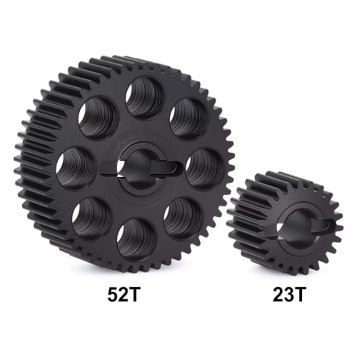 RC Car Parts Compatible with VS4 10 1/10 RC Crawler Upgrade Parts Replacement Accessories Steel Transmission Gearbox Gear Set 52T 23T 48P