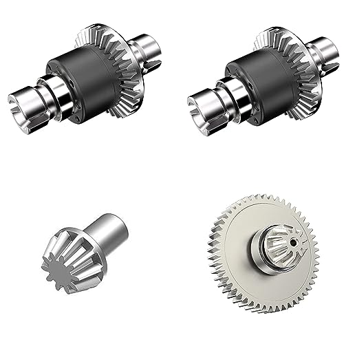 Jetwood 1:16 Scale RC Car Upgrade Accessories Powder Metallurgy Transmission/Drive Train Set, 2 Differentials, 1 Spur Gear & 1 Drive Gear, Upgrade RC Vehicle Parts for JC16EP