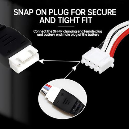 2PCS 3S 11.1V 2A USB Charger for Remote Control Cars, Ships, Drones, Air Guns, and RC Toys 11.1V Battery USB Charging Cable