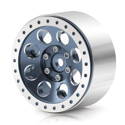 1.3" Beadlock Wheel Rims for SCX24 TRX4M Upgrade 1/24 1/18 RC Crawler Car (Titanium) - color: Titanium