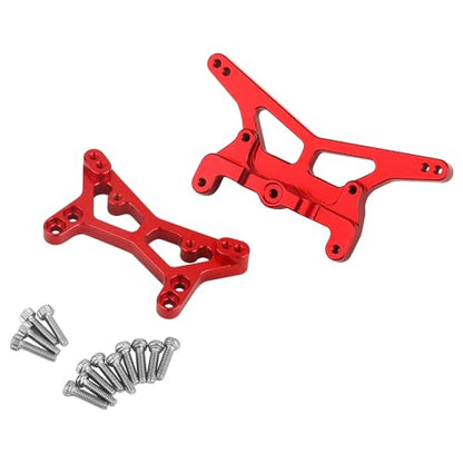 8 Sets Aluminum Steering Knuckles, C Hubs Front Rear Shock Mount Suspension Arms Transmission Cover Wheel Hex for 1/24 Buggy Losi Micro-B Upgrade (red)-964 - color: Red