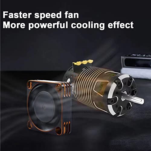 Lifehead 28000RPM Motor and ESC Cooling Fan Cooler RC Aluminum Cooling Fan for RC car 1/8 1/10 1/12 Scale 540 550 and Other Brushed/brushless Motors (red + Gold) 30 * 30mm - color: Golden (30*30*10mm)