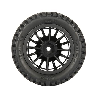 4PCS 76mm/2.99inch RC Rally Car Tyres 12mm Hex Hub Rubber Tires & Plastic Wheel Rims for 1/16 1/14 1/12 1/10 RC Off Road Buggy On-Road Touring Car (Wheel Rims*B and Tires)(NOT Glued) - size: B