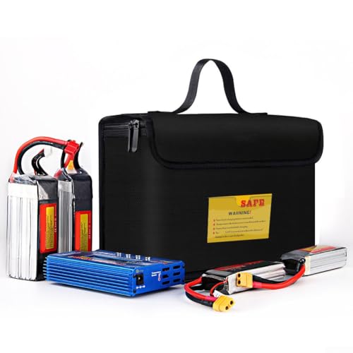 Fire resistant battery safety bag designed for lithium ion charging and storage, suitable for multiple For remote control lithium polymer batteries (18 * 23CM) - size: 18*23CM