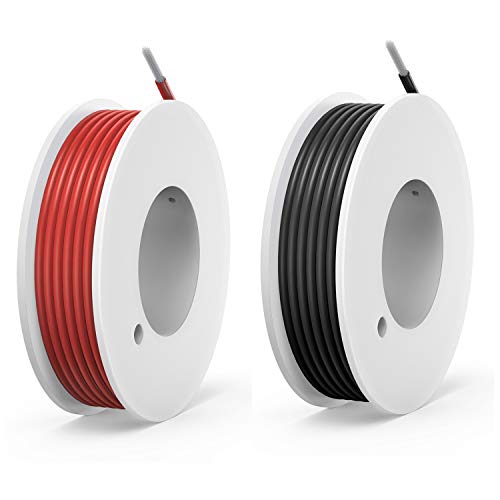 20 awg Silicone Electrical Wire Cable 2 Colors 23ft Each | 20 Gauge Hookup Wires kit Stranded Tinned Copper Wire Flexible and Soft for DIY - style: 20awg-2 Spool-23FT