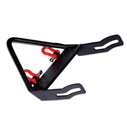 DJX Steel Front Bumper with Winch Mount Shackles for 1/10 Axial SCX10 RC Rock Crawler