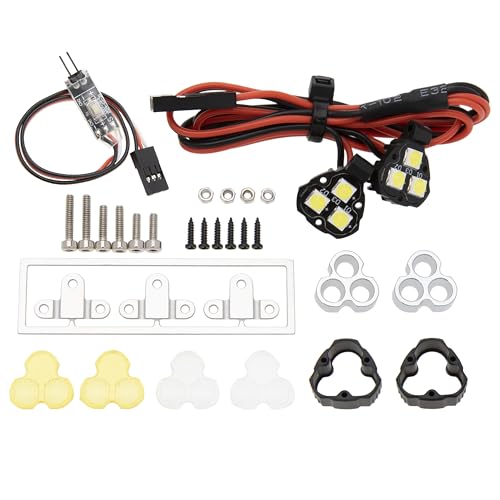 MEUS RACING RC Car LED Lights Kit Spotlights for Axial SCX24 Traxxas TRX4M Redcat Ascent-18 1/18 1/24 RC Crawler Upgrades Parts (2 Lights) - style: 2 Lights