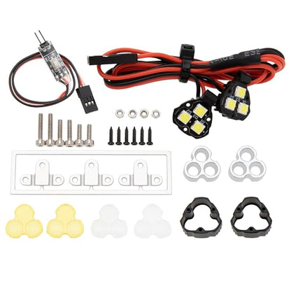 MEUS RACING RC Car LED Lights Kit Spotlights for Axial SCX24 Traxxas TRX4M Redcat Ascent-18 1/18 1/24 RC Crawler Upgrades Parts (2 Lights) - style: 2 Lights