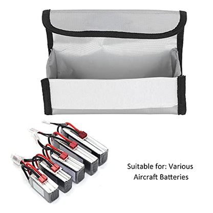 01 Lithium Battery Safe Bag, Fire Retardant LiPo Battery Bag Fireproof Materials Highly Explosion‑Proof Safety for Various Aircraft Batteries for Outdoor