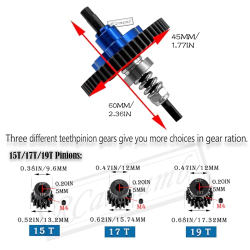 RC 54T Slipper Clutch Upgrades Part for Slash Stampede Rustler 4X4(VXL),Metal 54T Spur Gear with Pinions Gears Set(15T 17T 19T),Slipper Clutch Eliminator Hops up,#6878,Navy Blue - color: Navy Blue(54t)