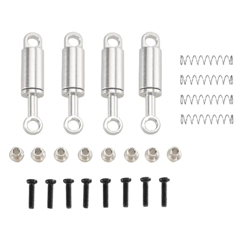Compatible with WLtoys 284131 284010 284161 K989 K969 1/28 RC Car Upgrade Parts Accessories Metal Built‑in for Spring Shock Absorber RC Assortment(Silver) - color: Silver