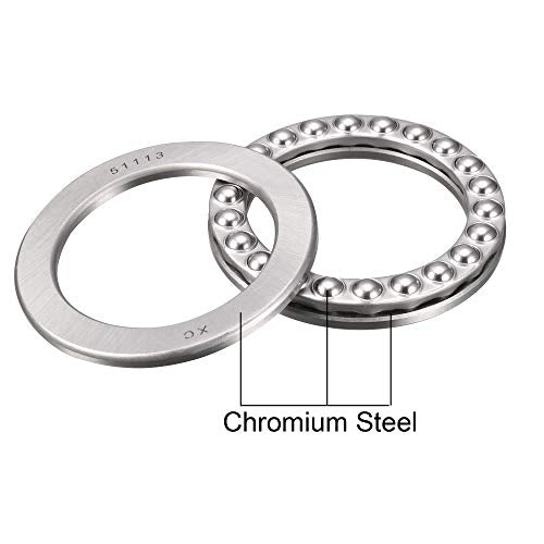 uxcell 51113 Miniature Thrust Ball Bearing 65mm x 90mm x 18mm Chrome Steel with Washer 2pcs - size: 65mmx90mmx18mm