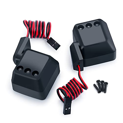SWX RC Car Rear View Side Mirror Kit with LED Lights for 1/6 RC Crawler Truck Car Axial SCX6 AXI05000 Upgrade Parts | Side Mirror, LED Lights, Rear View Mirror, Axial SCX6, 1/6 Crawler