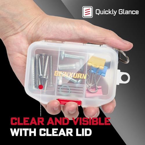 Geinxurn Small Parts Organizer, 4Pcs Plastic Transparent Portable Tools Boxes with Dividers for Small Accessories Storage Cases - style: Small-4pcs