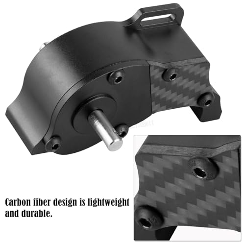 RC LCG Transmission Gearboxes Upgrades Part for 1/10 SCX10 SCX10 II 90046 90047 RC Crawler Car,Aluminum Alloy Gearbox Transmission Hop Ups,Black - color: Black - (Upgrades)