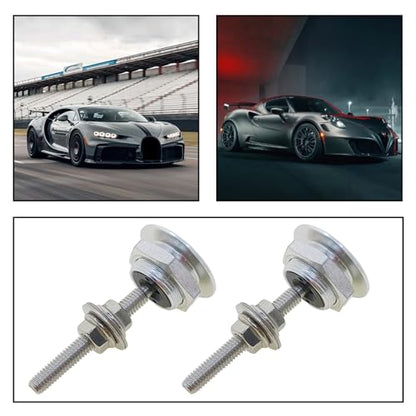 4Pcs Quick Latch Hood Pins, Universal Aluminum Quick Release Lock Latch Bumper, License Plate Lock Clip for Bumper Hood or DIY 1.25 inch(Silver) - color: Silver