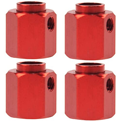 ShareGoo Aluminum RC 12mm Hex Extended Wheel Hex Hub Extension 12mm Offset Spacers Compatible with Traxxas TRX4 TRX6 1/10 RC Crawler (12mm, Red) - color: Red, size: 12mm